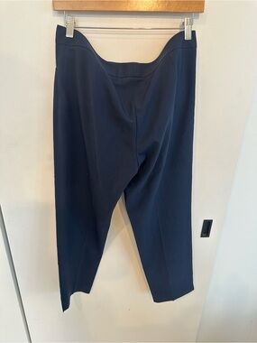 Lafayette 148 New York Petite Navy High-Waist Tailored Pants Wool and Nylon